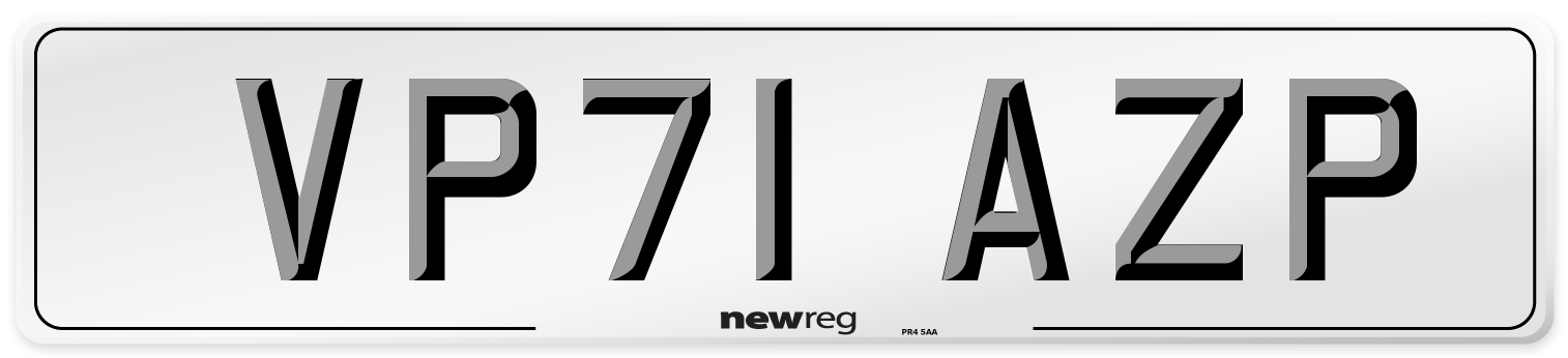 VP71 AZP Number Plate from New Reg